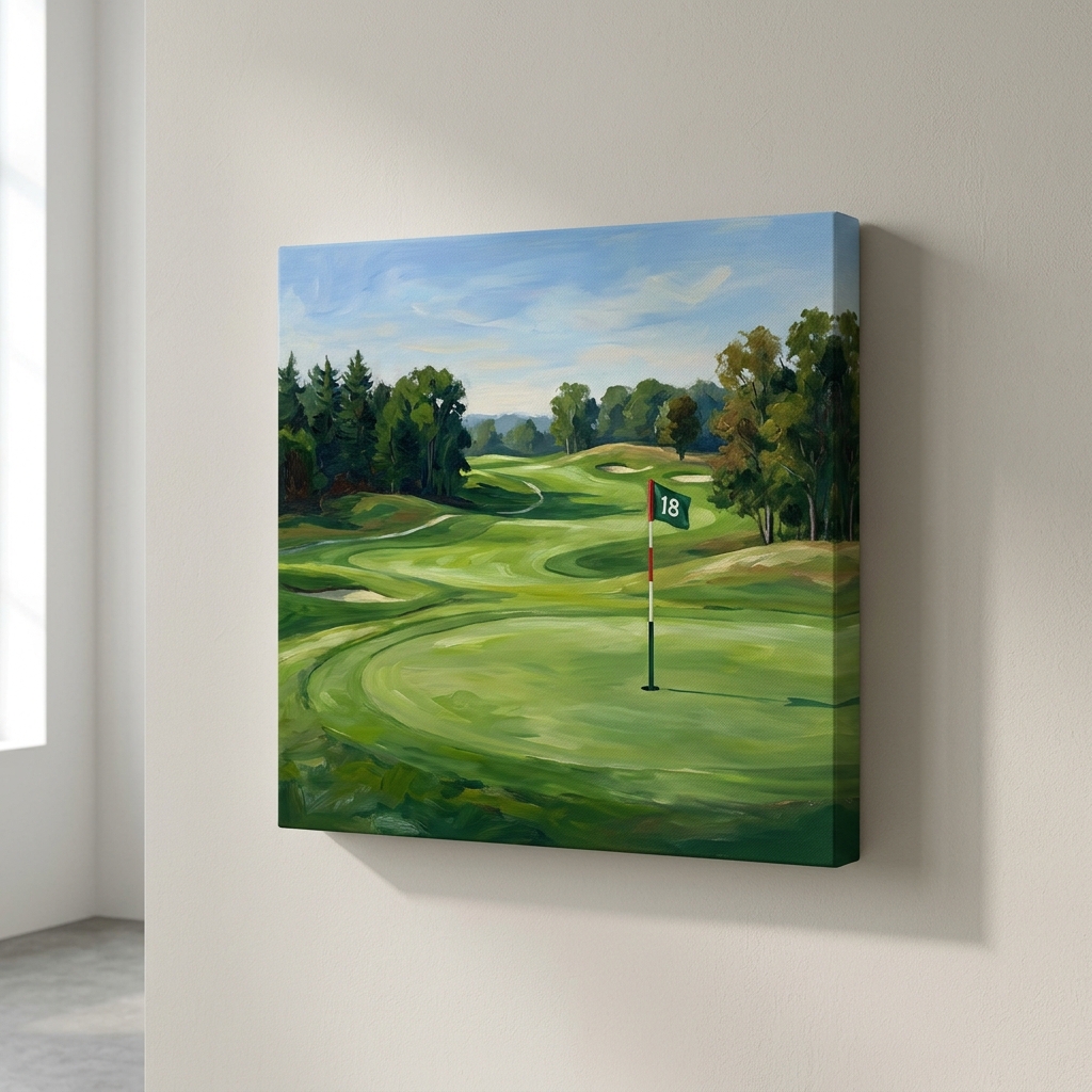 Personalised Golf Course Canvas